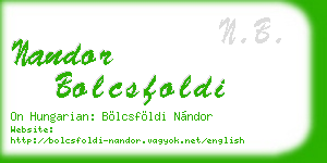 nandor bolcsfoldi business card